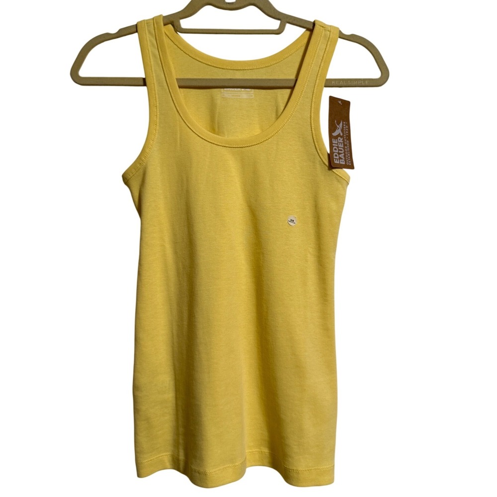 Eddie Bauer Womens Favorite Scoop Neck Tank Top Yellow XS NWT